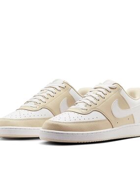Nike Men's Court Vision Next Nature- Men's Low-Top Sneakers in Cream and White